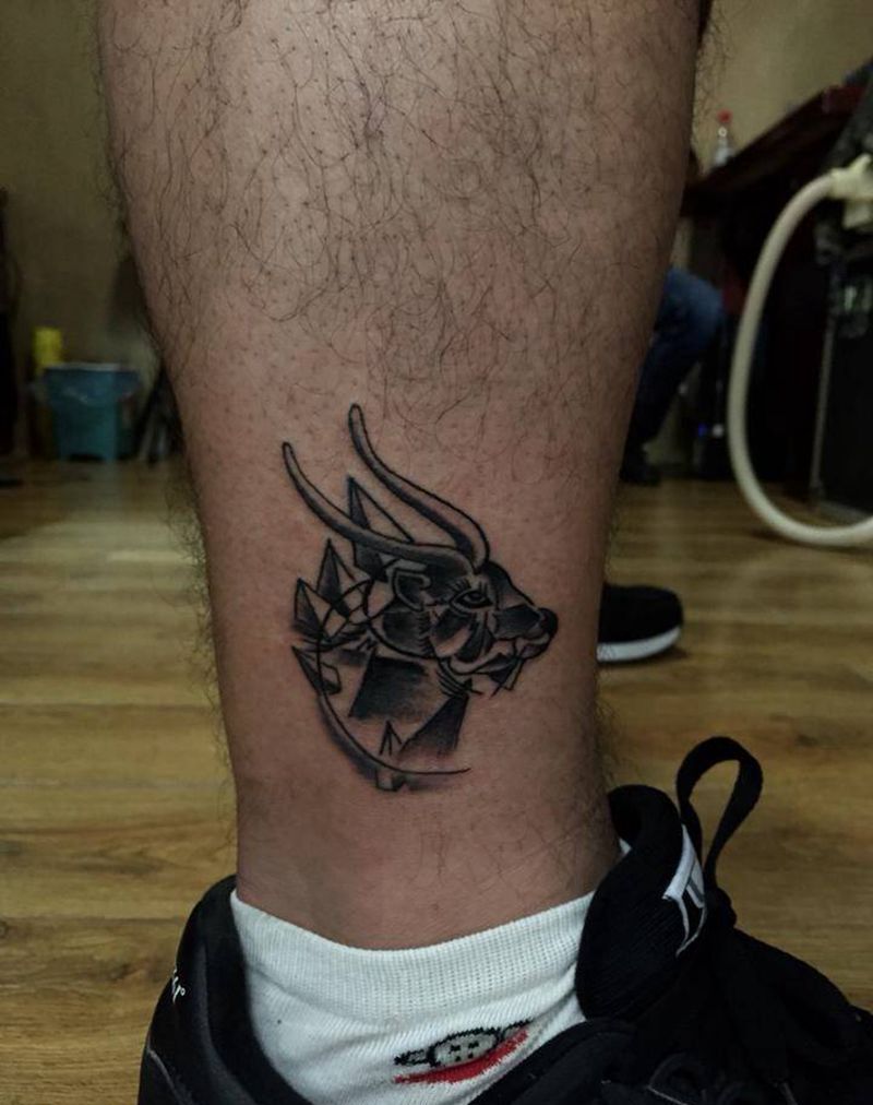 小鹿头纹身图片