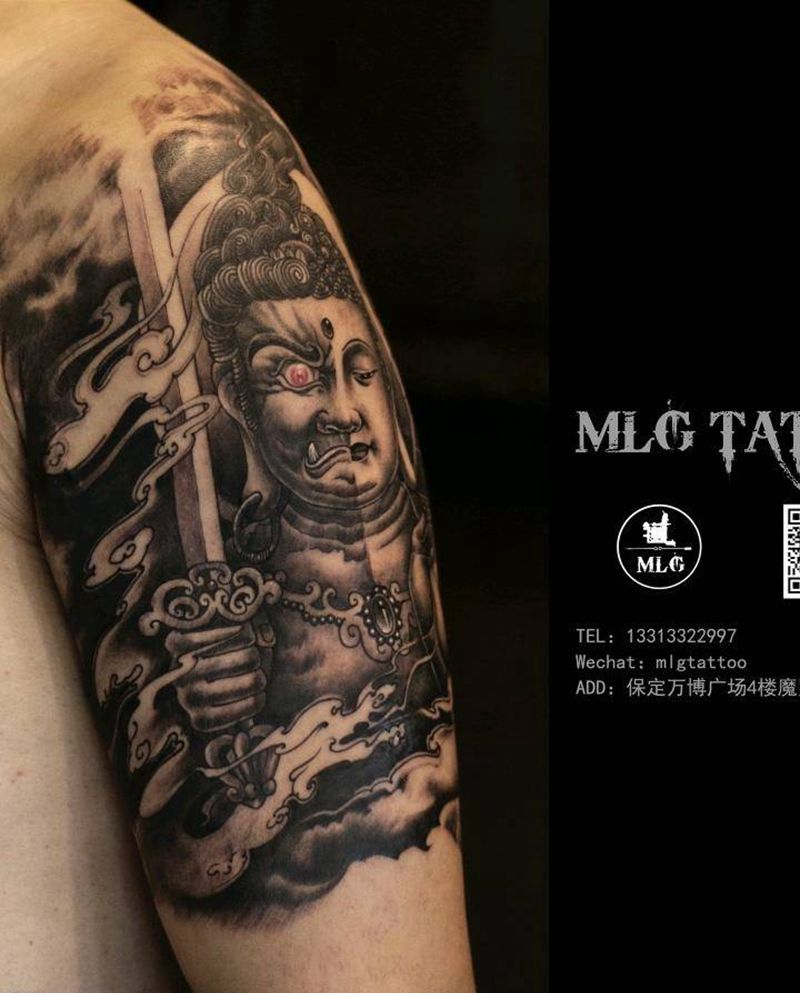 不动明王纹身图片