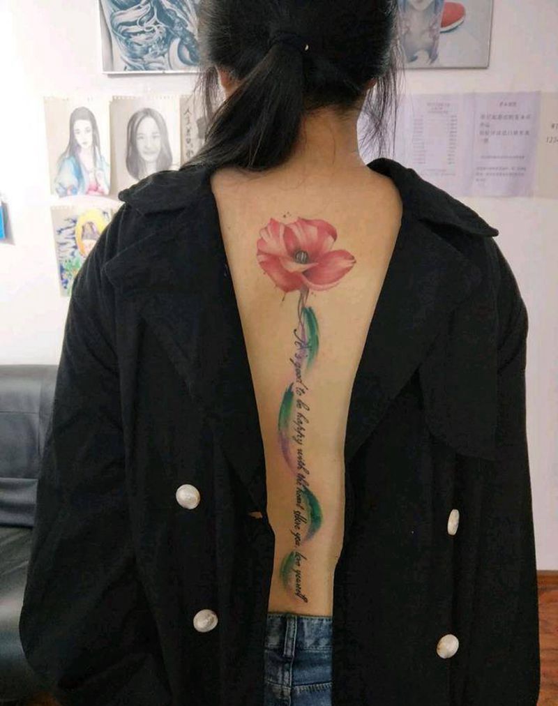 花纹身图片_背部新传统纹身图案