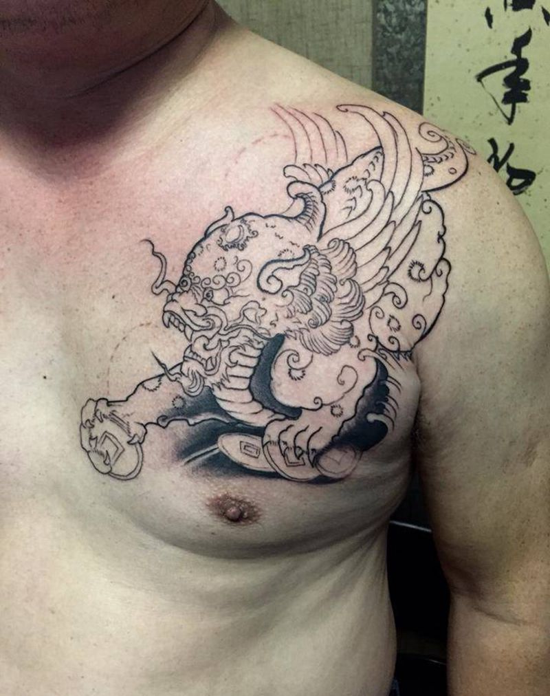 貔貅割线！纹身图片