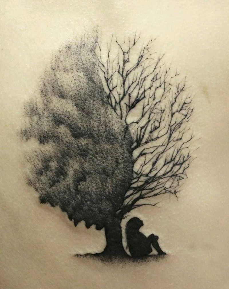 树纹身图片_背部图腾纹身图案