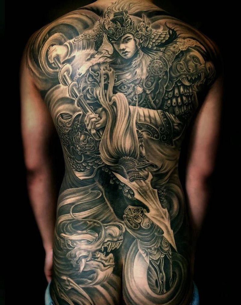 我的部分作品纹身图片_背部新传统纹身图案