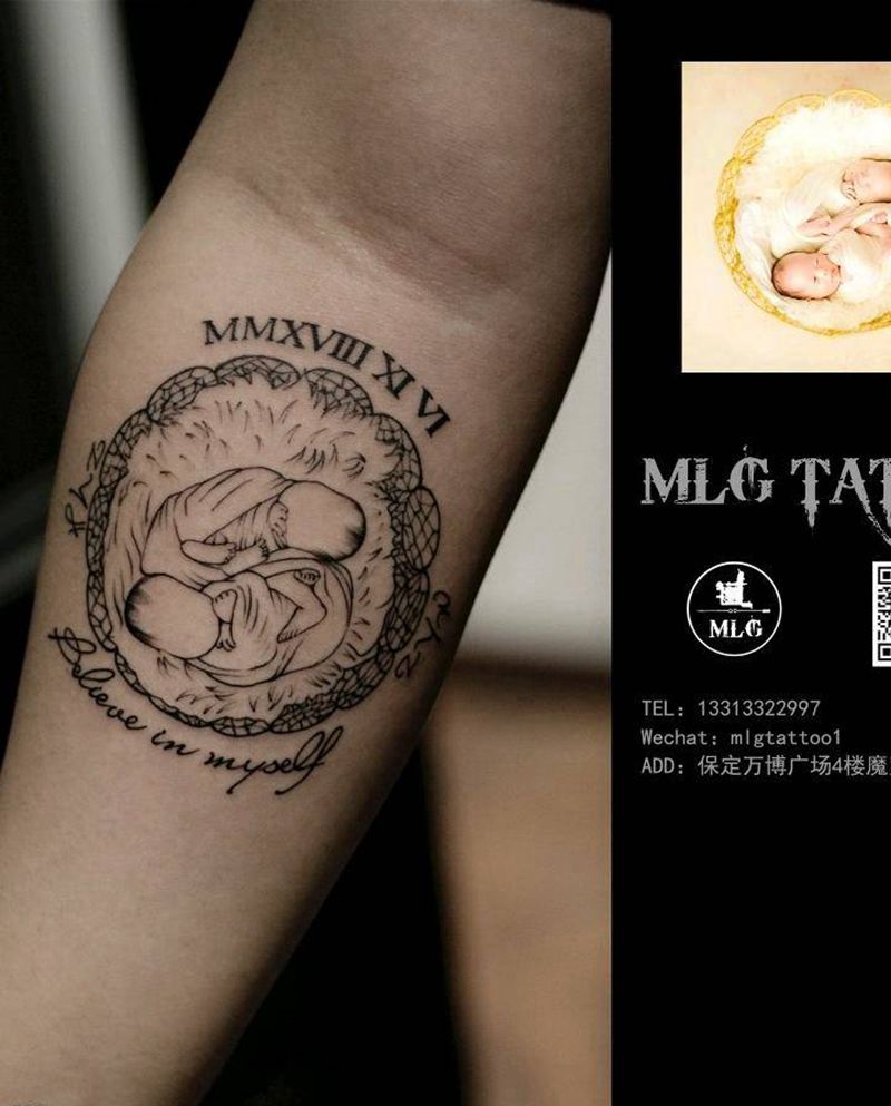 线条照片纹身图片