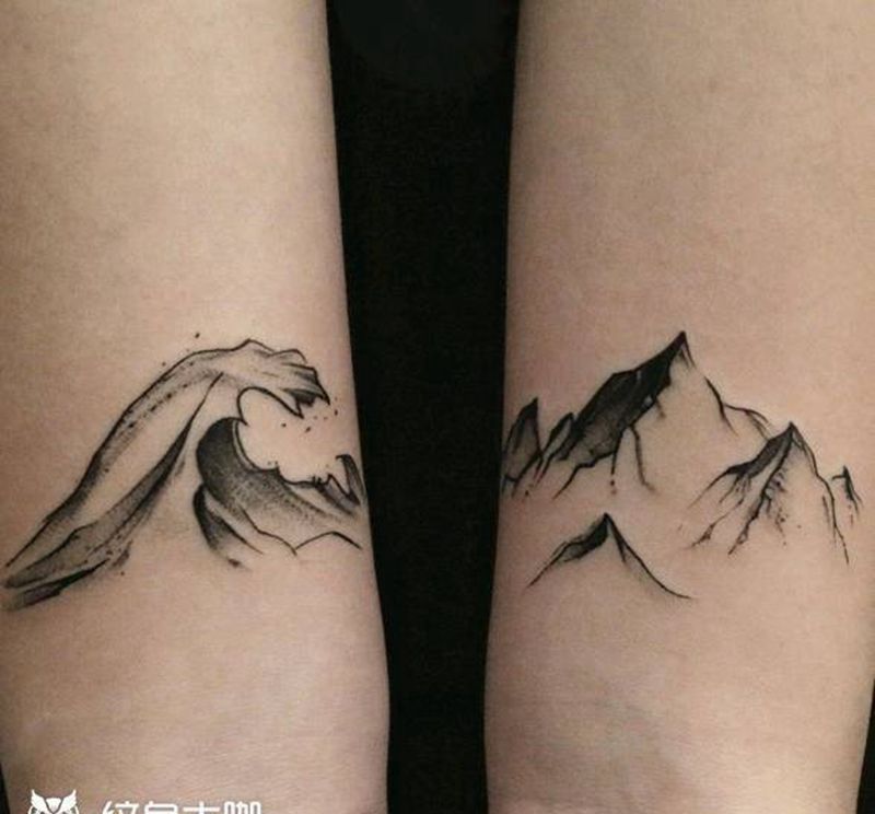 海誓山盟纹身图片_手臂点刺纹身图案