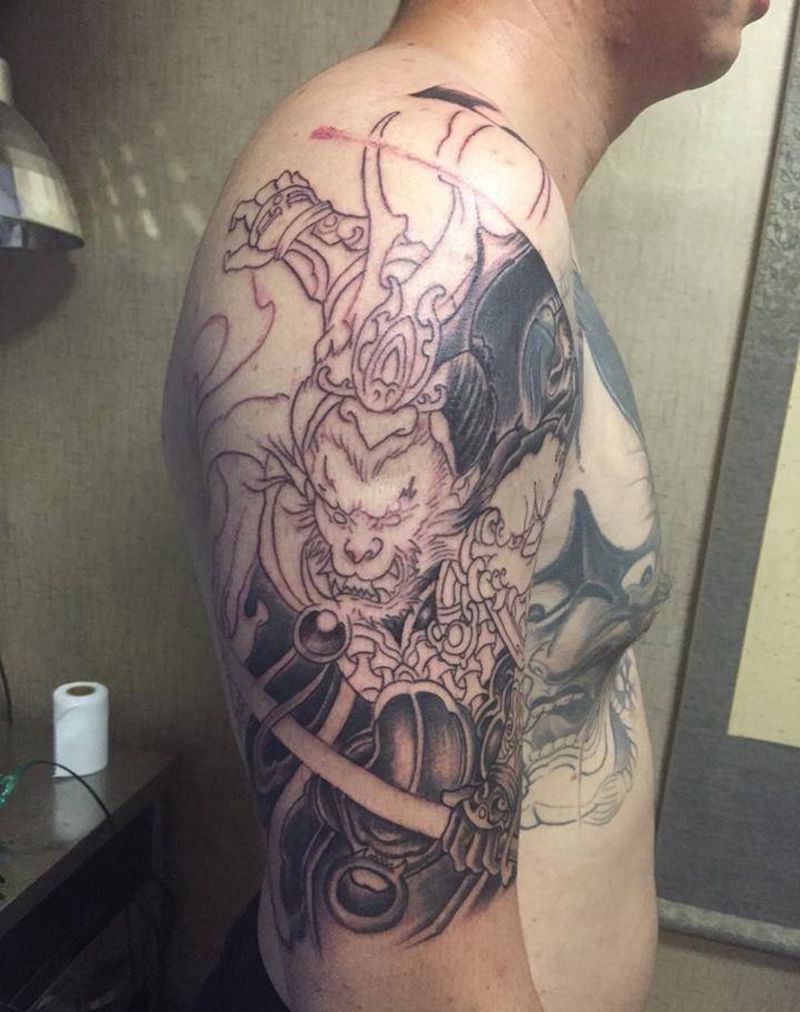 斗战圣佛未完成纹身图片