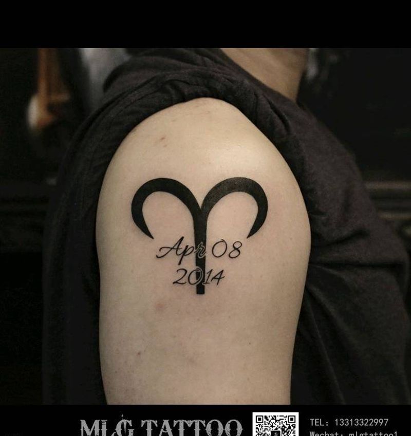 白羊座♈️纹身图片_手臂图腾纹身图案