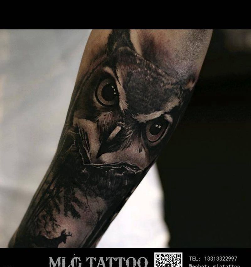 猫头鹰纹身图片