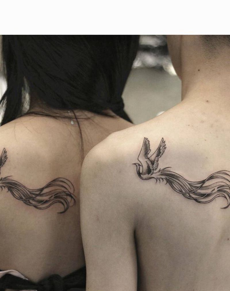 情侣纹身纹身图片_肩部图腾点刺纹身图案