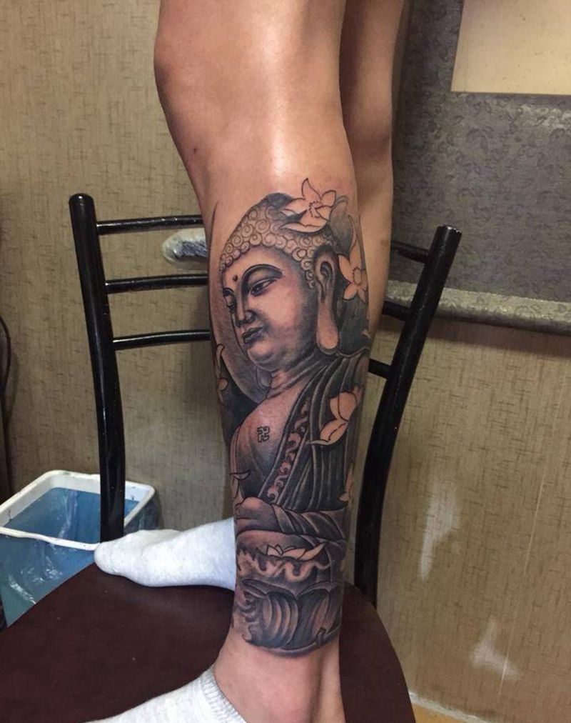 包小腿未完成！纹身图片