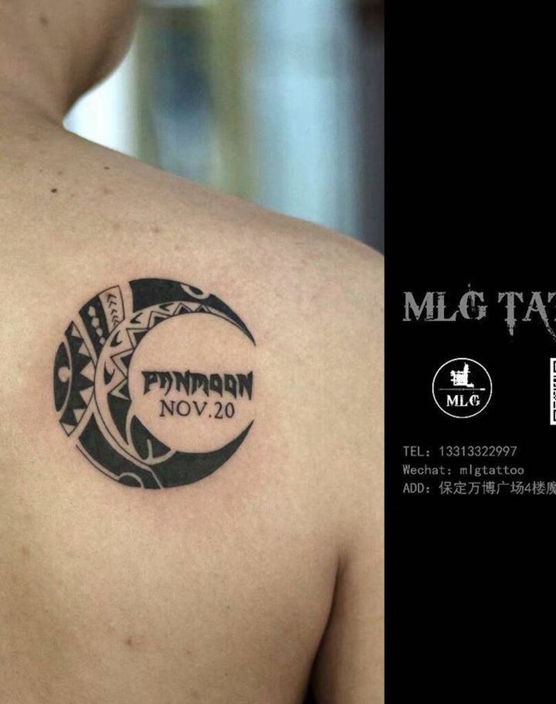 后肩图腾纹身图片