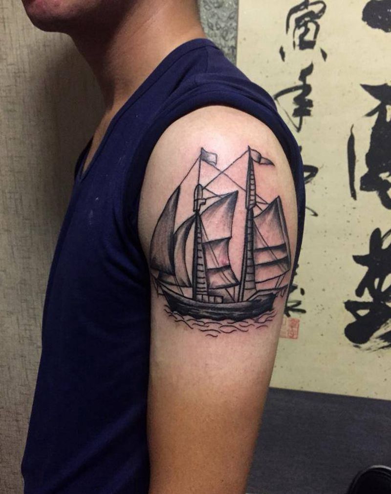 一帆风顺纹身图片