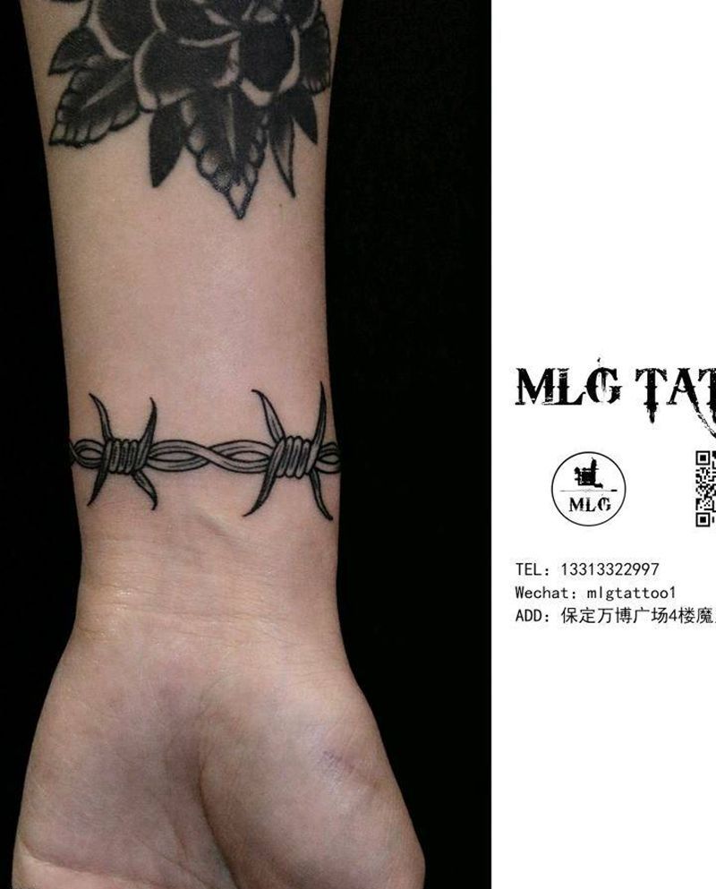 手环纹身图片_手臂Old School纹身图案