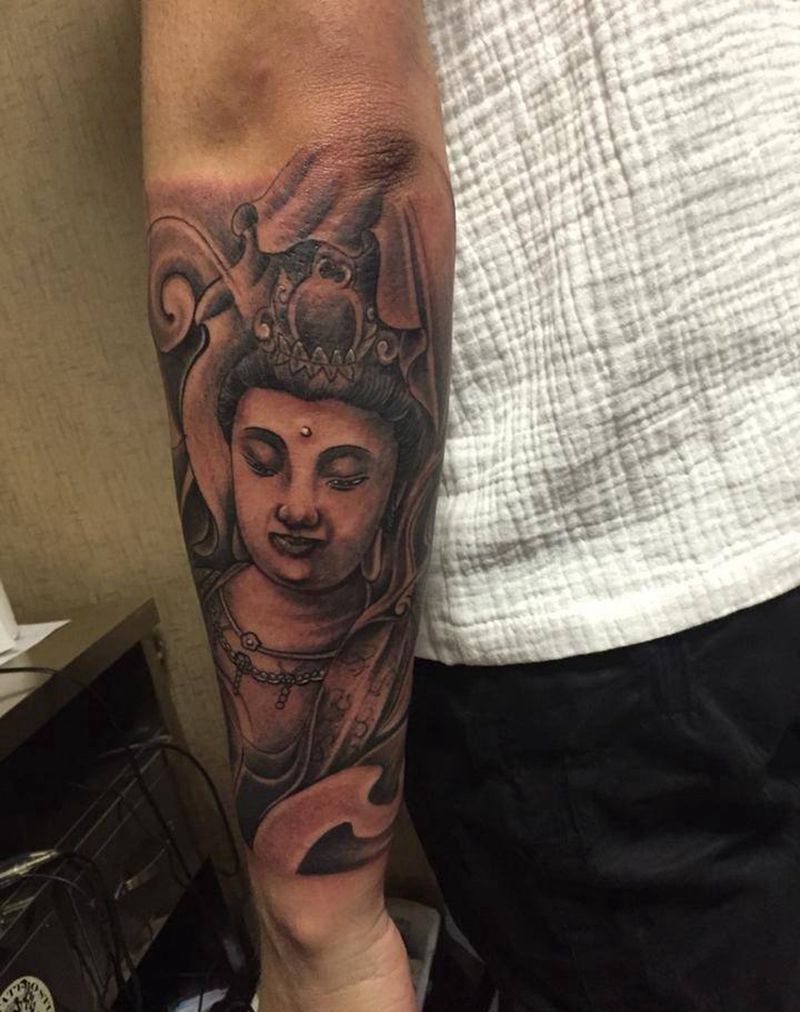 小臂观音菩萨！纹身图片