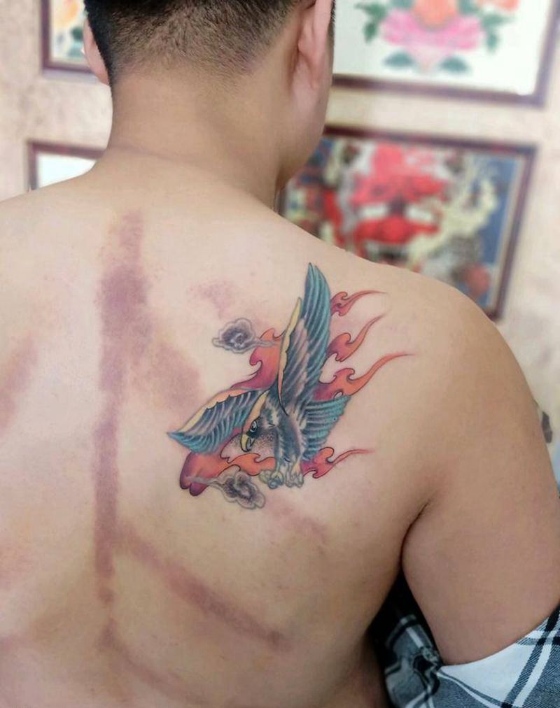 老纹身修改纹身图片_背部纹身图案