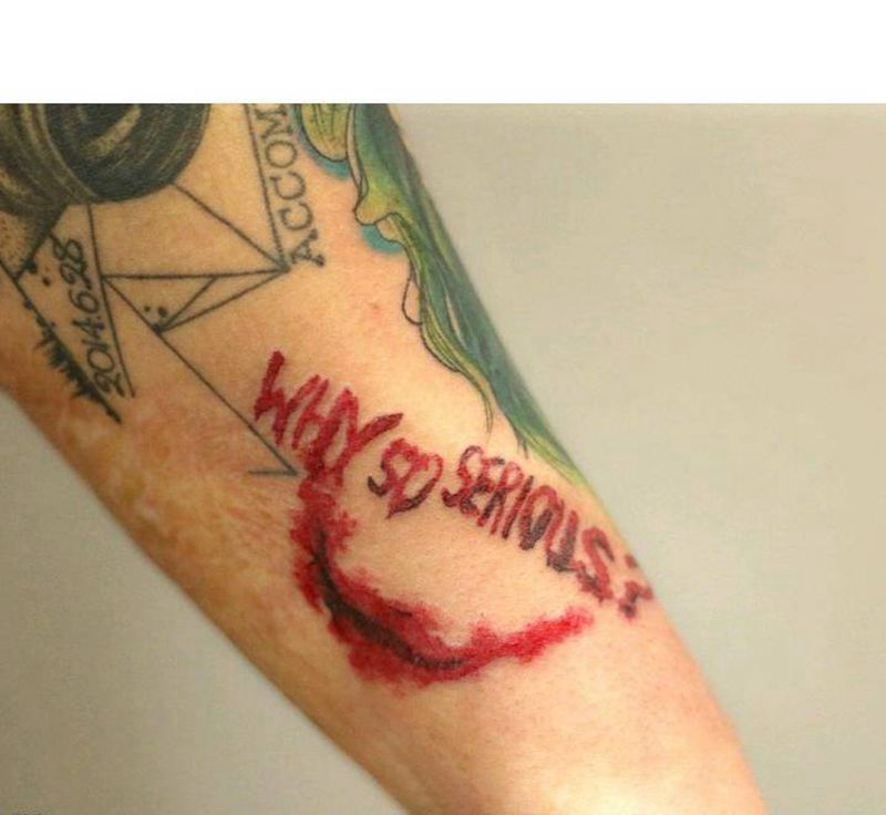 小丑纹身图片_手臂Old SchoolNew School纹身图案