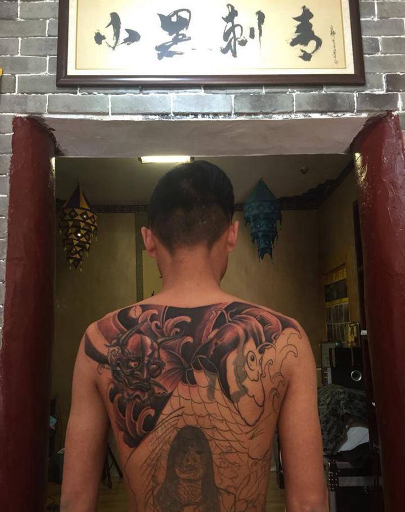 后背覆盖未完成下次继续！纹身图片