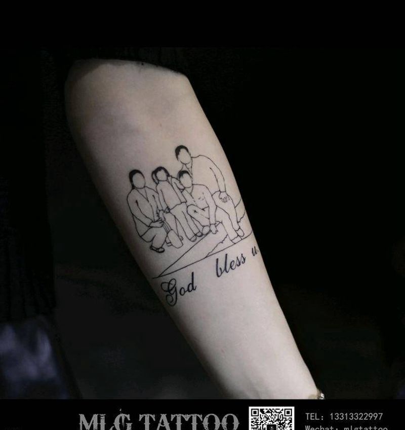 线条照片纹身图片