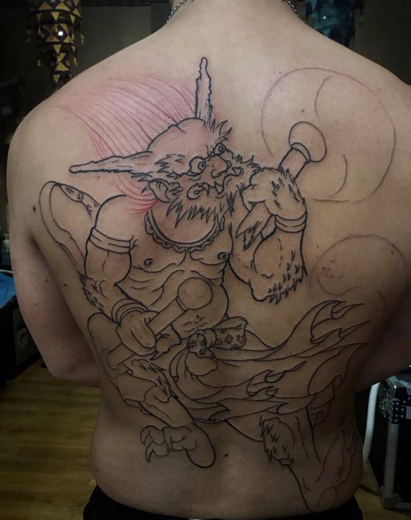 雷神割线纹身图片