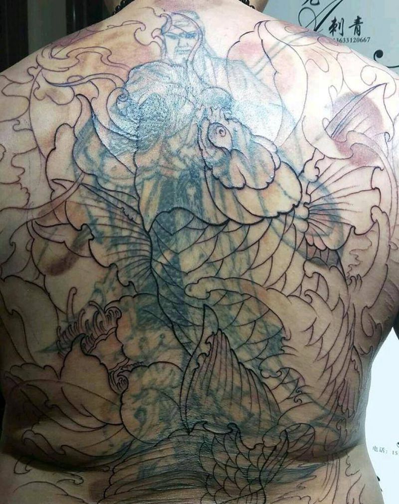遮盖满背纹身图片