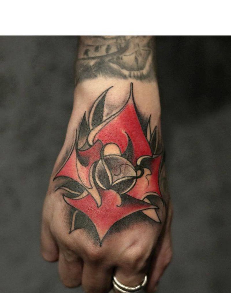 爆个手背纹身图片_手部Old SchoolNew School纹身图案