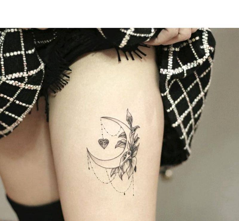 素花纹身图片_点刺几何纹身图案