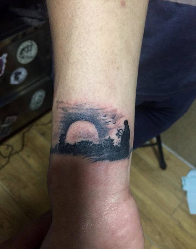 佛影覆盖纹身图片