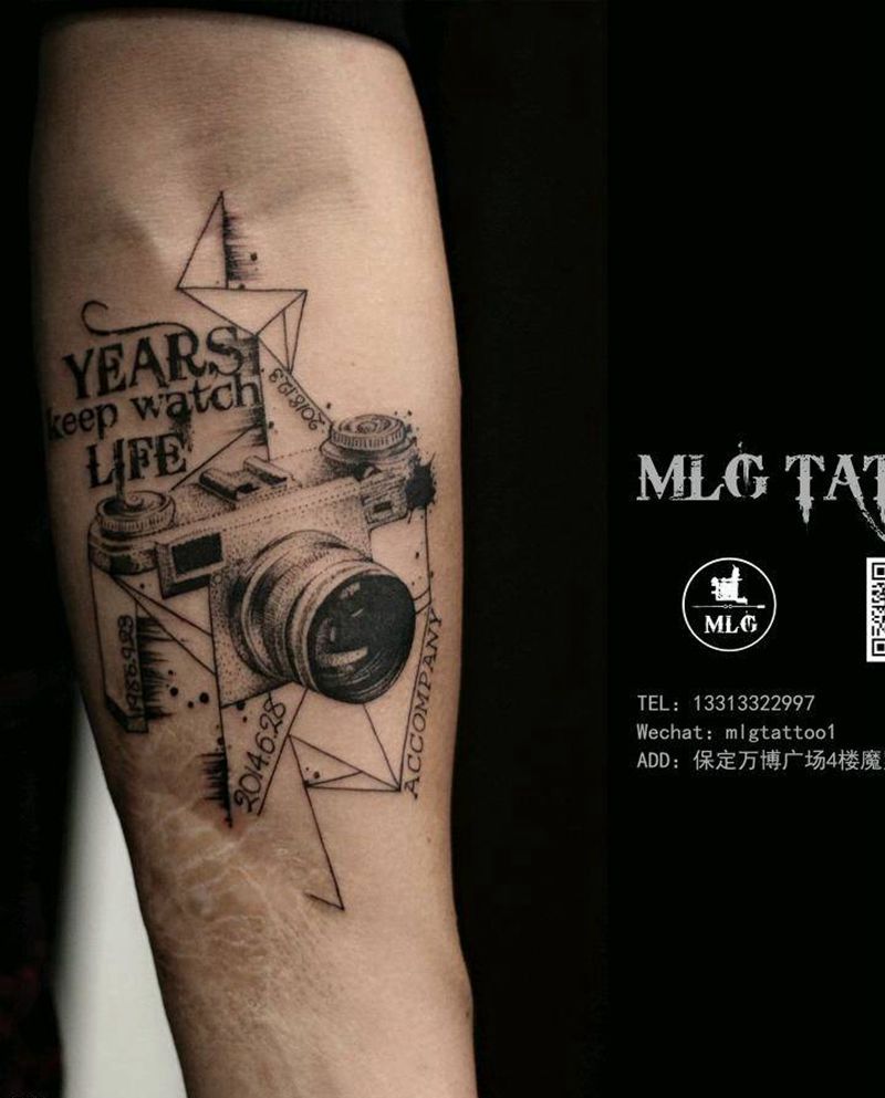 相机纹身图片