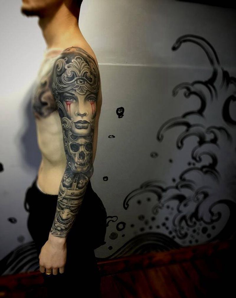 欧美花臂20188月份纹身图片