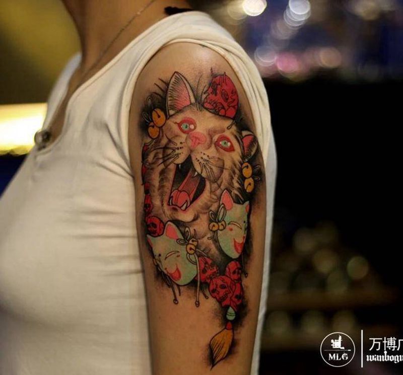 猫咪纹身图片