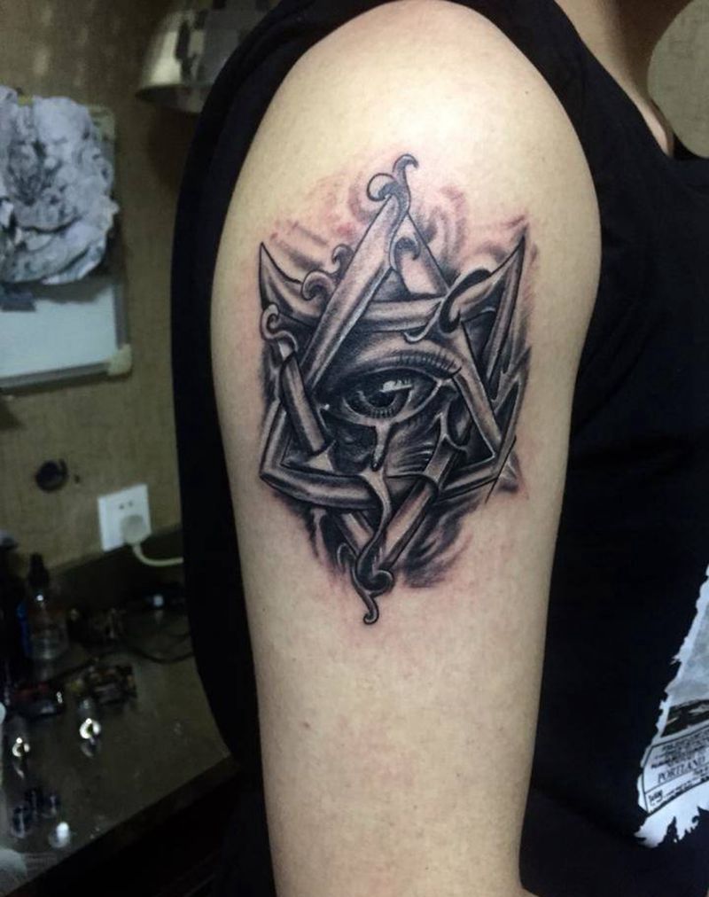六芒之眼！纹身图片