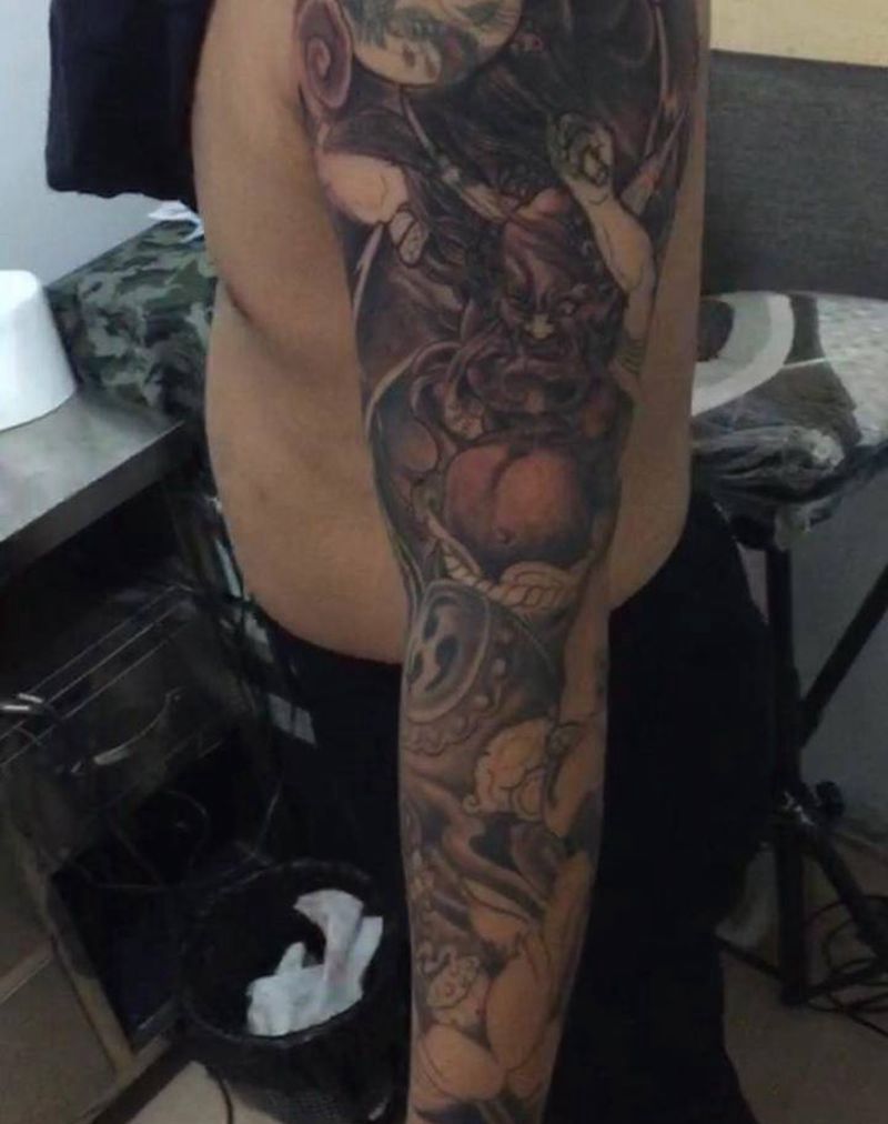 雷神花臂覆盖未完成！纹身图片