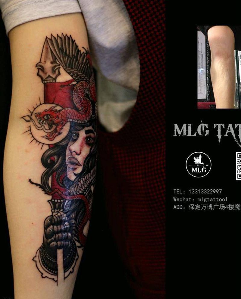 school女郎纹身图片