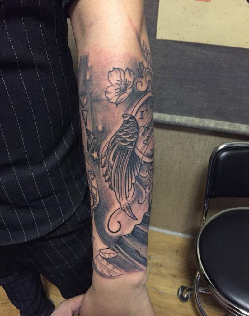 父爱如山未完成！纹身图片