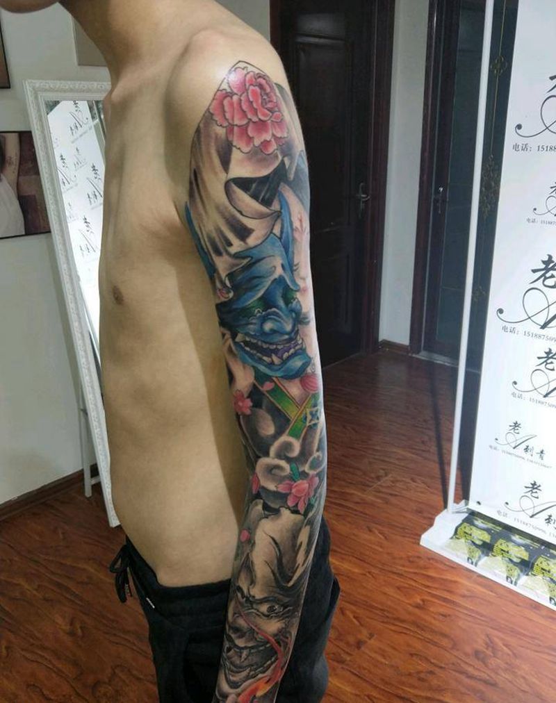 象神 艺姬纹身图片_手臂传统人物鬼神成品纹身图案