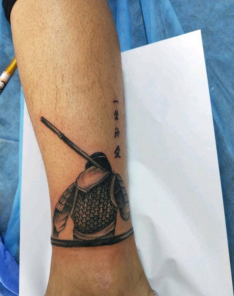 一生所爱纹身图片_脚部传统人物成品纹身图案