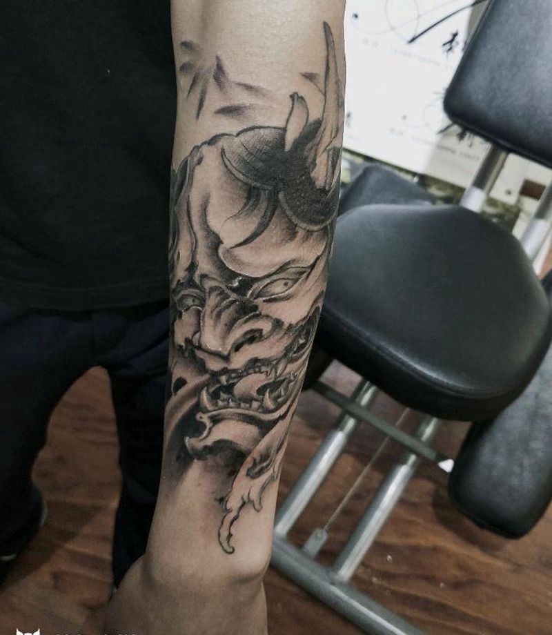 般若纹身图片_手臂传统人物鬼神成品纹身图案