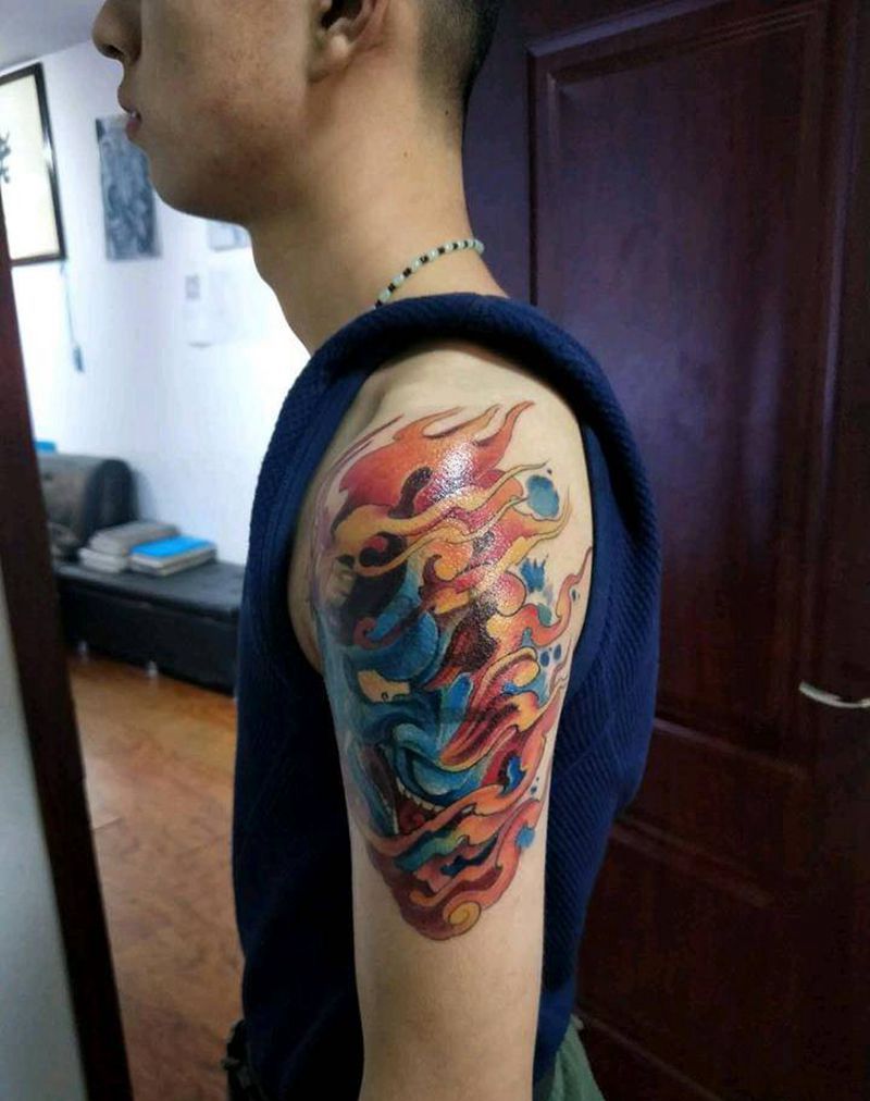 般若纹身图片_手臂新传统纹身图案