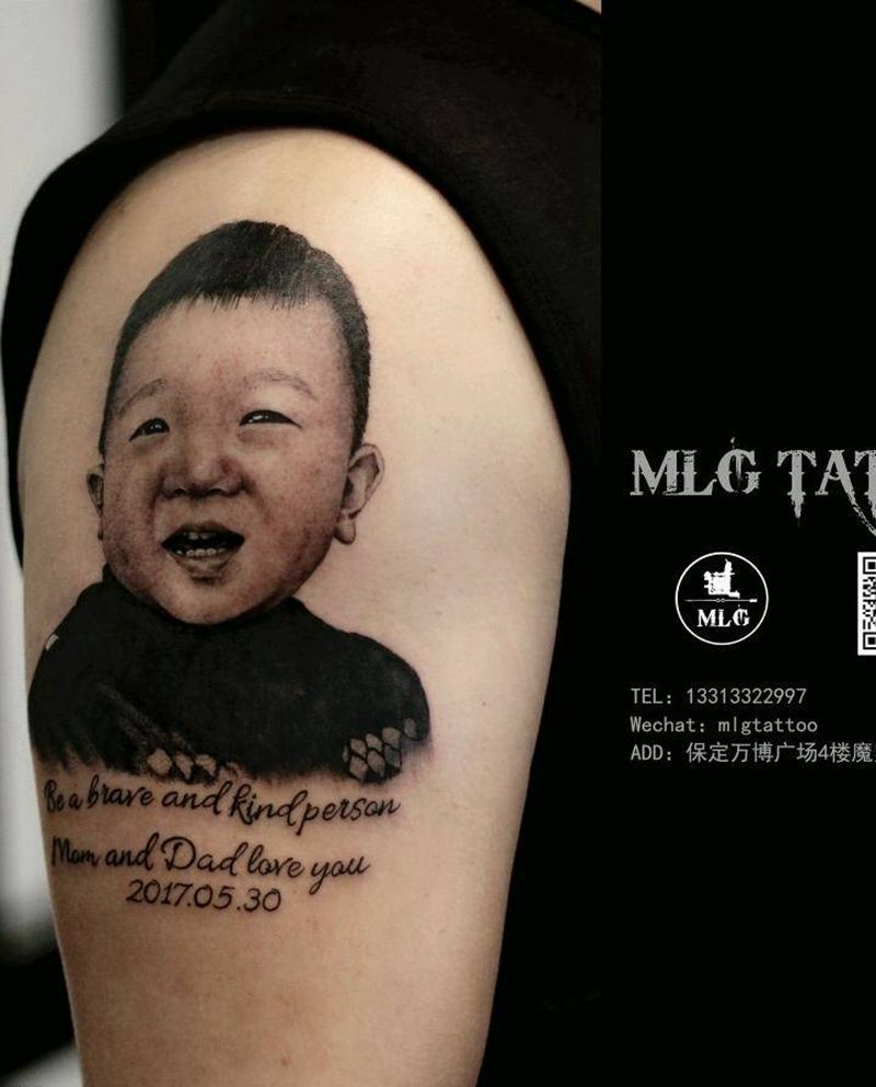 宝宝肖像纹身图片