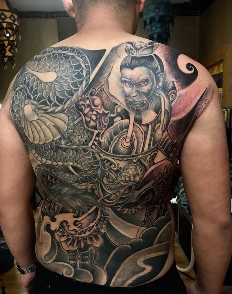 猴子来也纹身图片