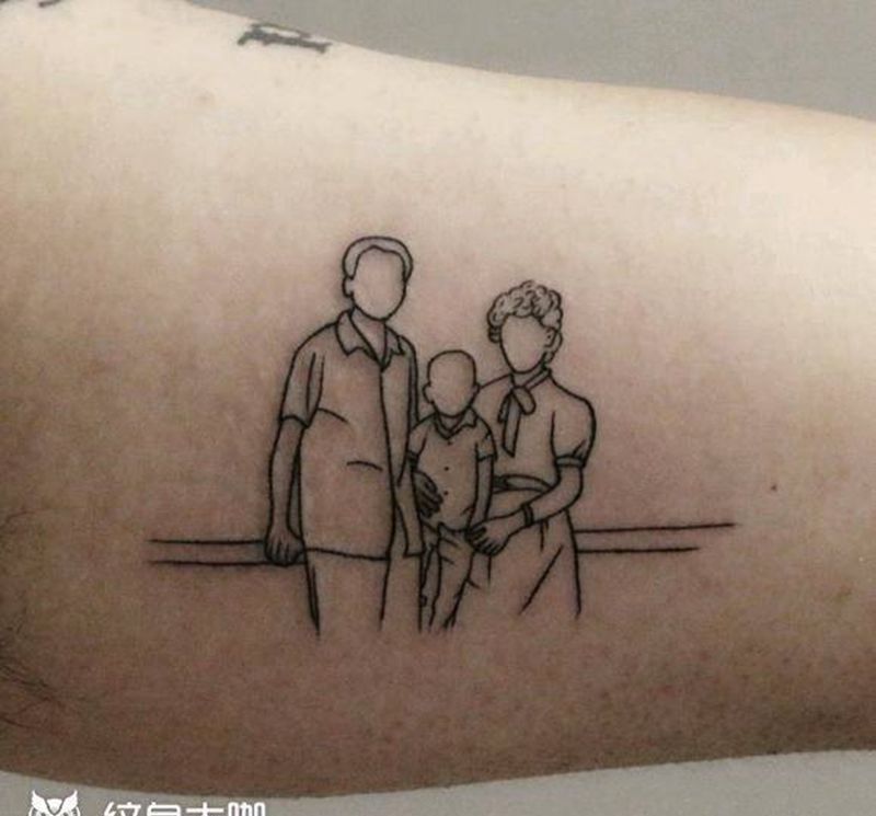 照片简笔画线条纹身图片_手臂图腾纹身图案