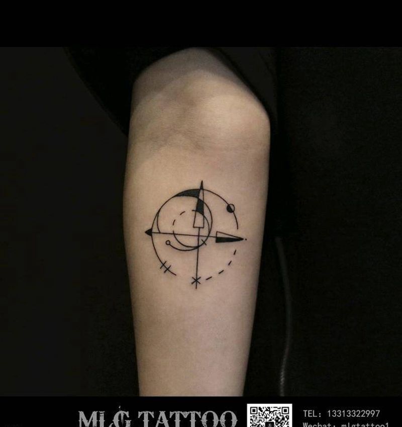 情侣纹身纹身图片_手臂几何纹身图案