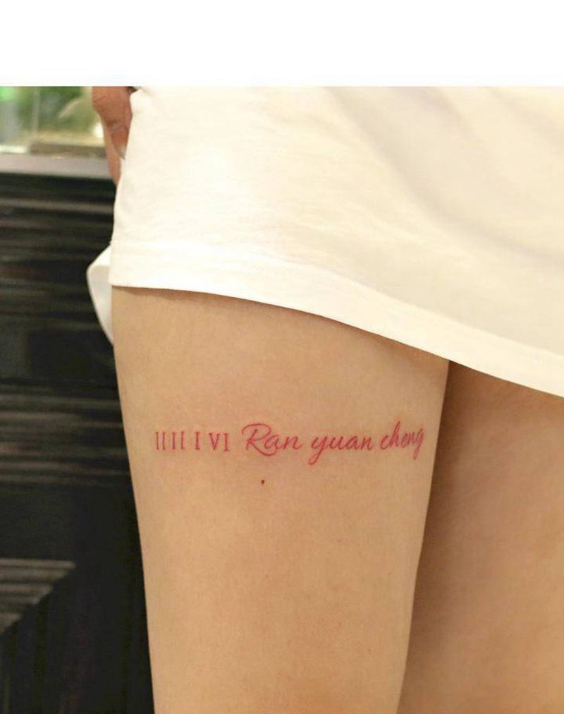 小清新纹身图片_腿部图腾几何纹身图案