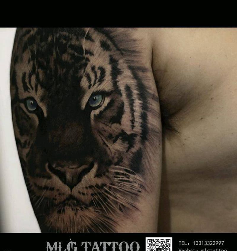 写实老虎纹身图片