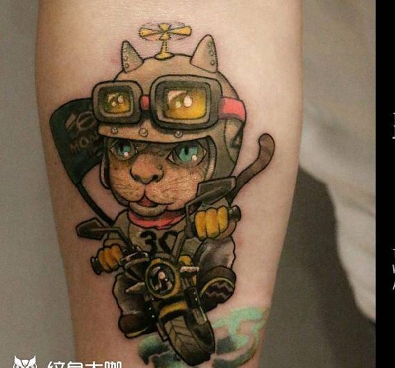 school卡通动漫纹身图片_手臂Old SchoolNew School纹身图案