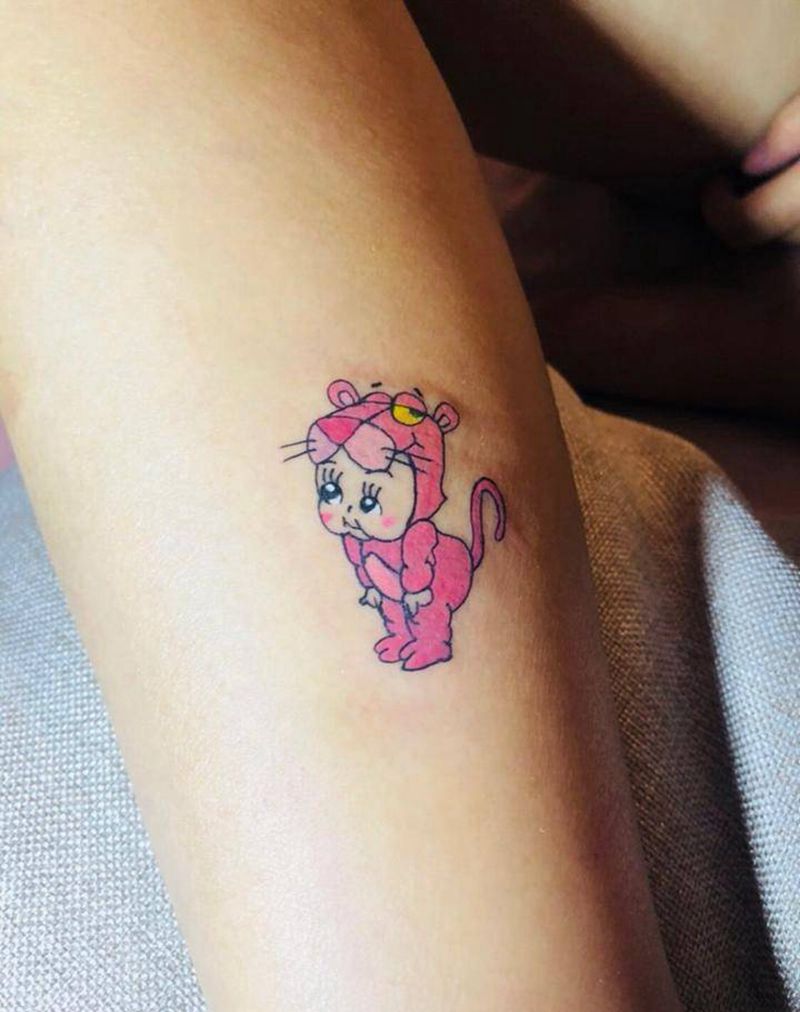 顽皮豹纹身图片