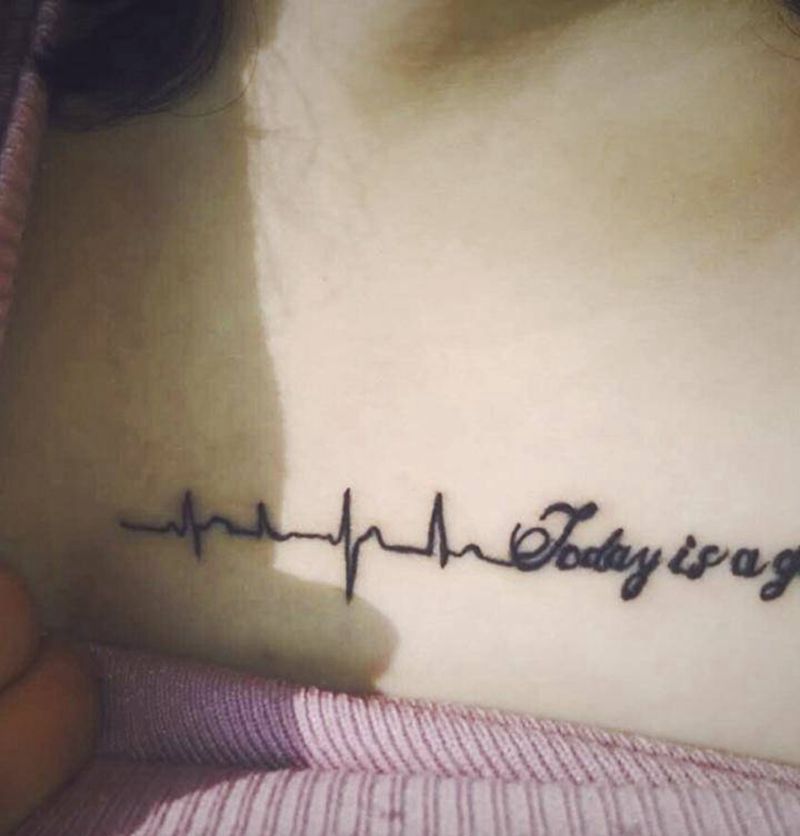 心电图纹身图片