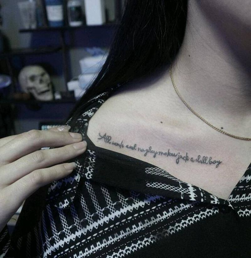 只顾工作，不去玩，是个傻子纹身图片