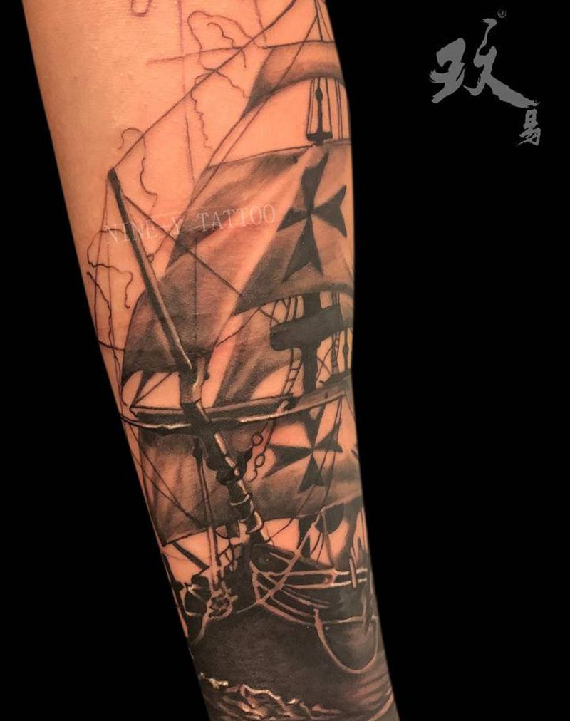 包小臂未完纹身图片_手臂欧美写实纹身图案