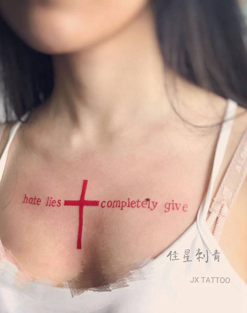 ✝️纹身图片_胸部纹身图案