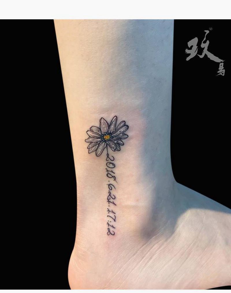 小清新纹身图片_腿部几何纹身图案